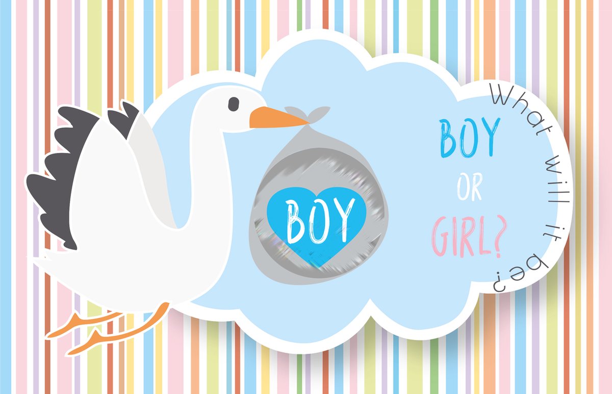 Gender Reveal Kraskaarten - 10 stuks JONGEN - Ooievaar | Babyshower | Geslacht Onthullen Baby | Jongen of Meisje | Scratch off